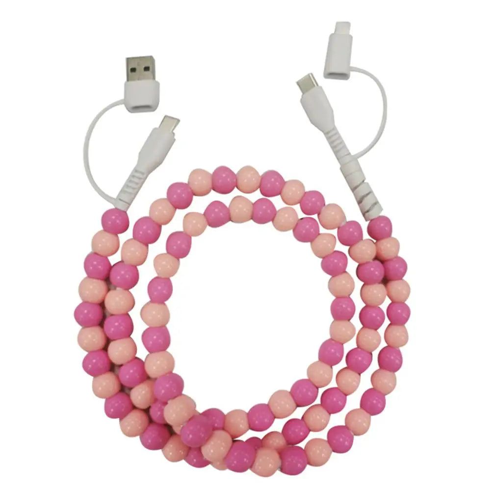 4-in-1 PD3.0 Beaded Charging Cable – USB-C & 8-Pin Fast Sync
