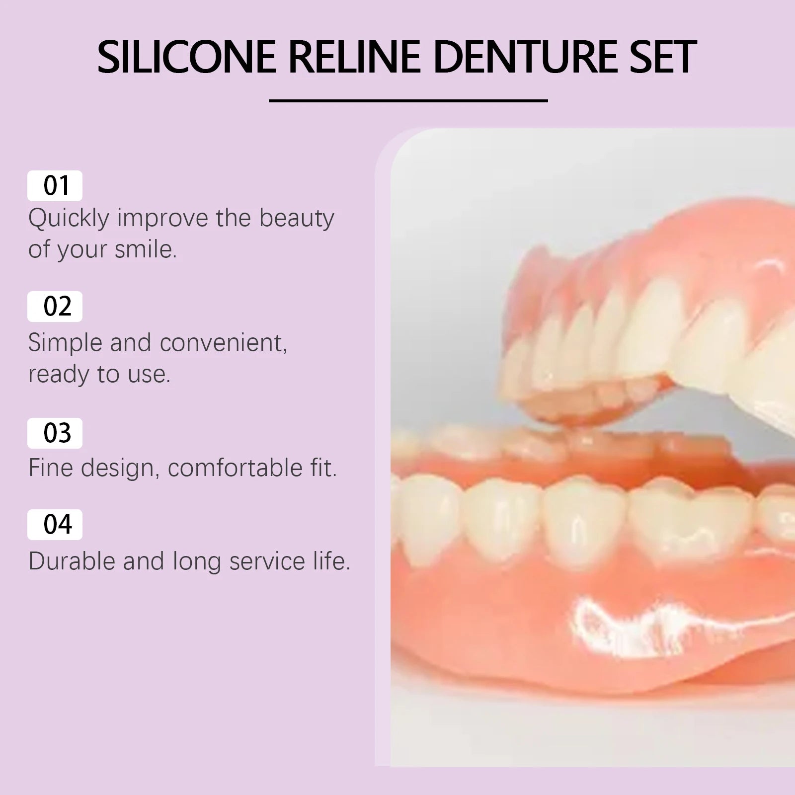 Oralhoe Silicone Denture Set Temporary Orthodontic Fake Tooth Upper Lower Veneers Teeth Whitening Dentures Simulation Braces Oasis Select