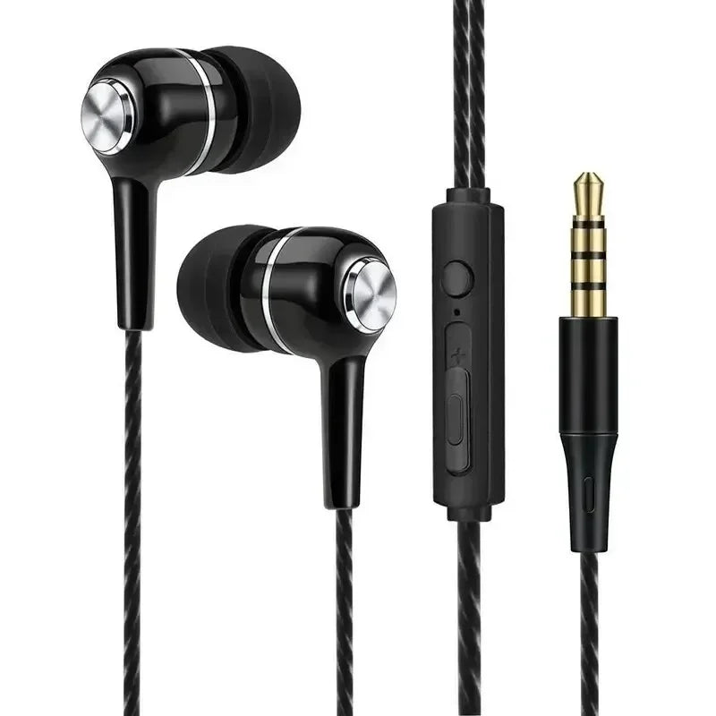 3.5mm Wired Headphones In Ear Headset Wired Earphones with Microphone Bass HiFi Stereo Earbuds Sports In-line Control For Phones Oasis Select