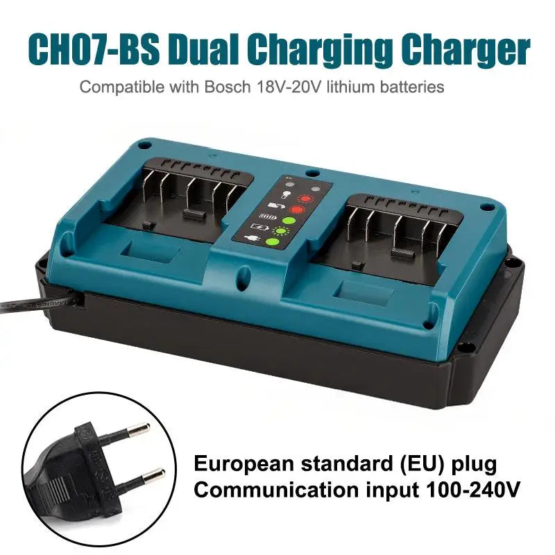 1pcs Battery Charger For Replacement Charger Station Suitable For 14.4-18V BAT609 BAT609G Lithium-Ion Battery 2-Port Charging Oasis Select EU