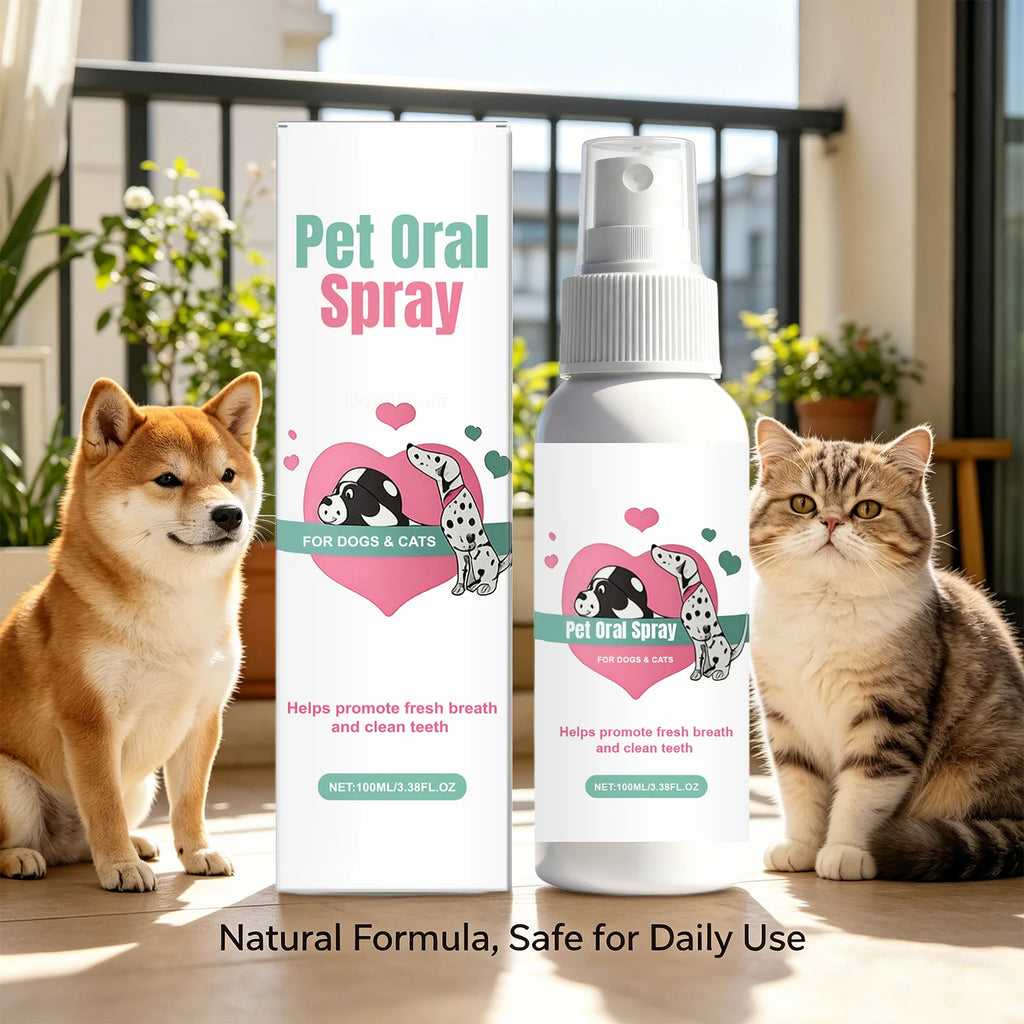 Pet Oral Spray Dogs Cats Teeth Clean Deodorant Reduces Plaque and Tartar Pet Oral Cleaning Dental Care Deodorization Spray Oasis Select