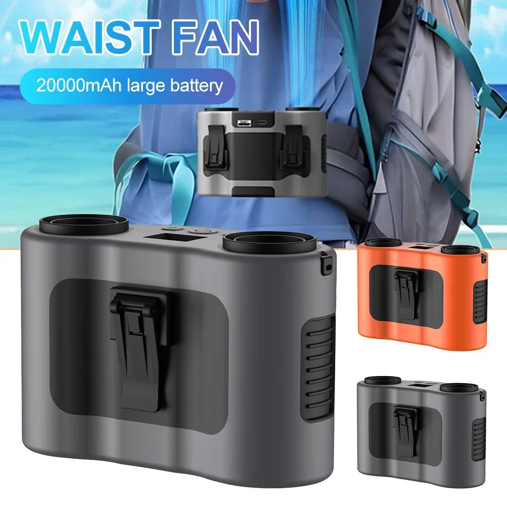 URGGU Waist Clip Fan 10000/20000mAh USB Rechargeable Portable
