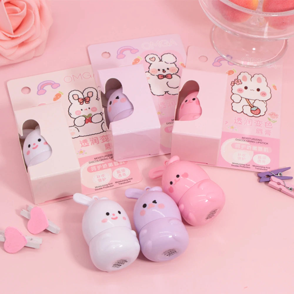 PEINIFEN Little Rabbit Moisturizing Lip Balm Set – 3 Pcs Moisturizing Lip Balm Oasis Select