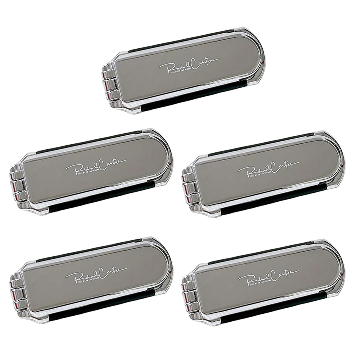 1/3/5PCS Folding Hair Brush Mirror Soft Bristle Silver Detangling Women Girls Travel Purse Gym Portable Compact Styling Oasis Select 5pcs