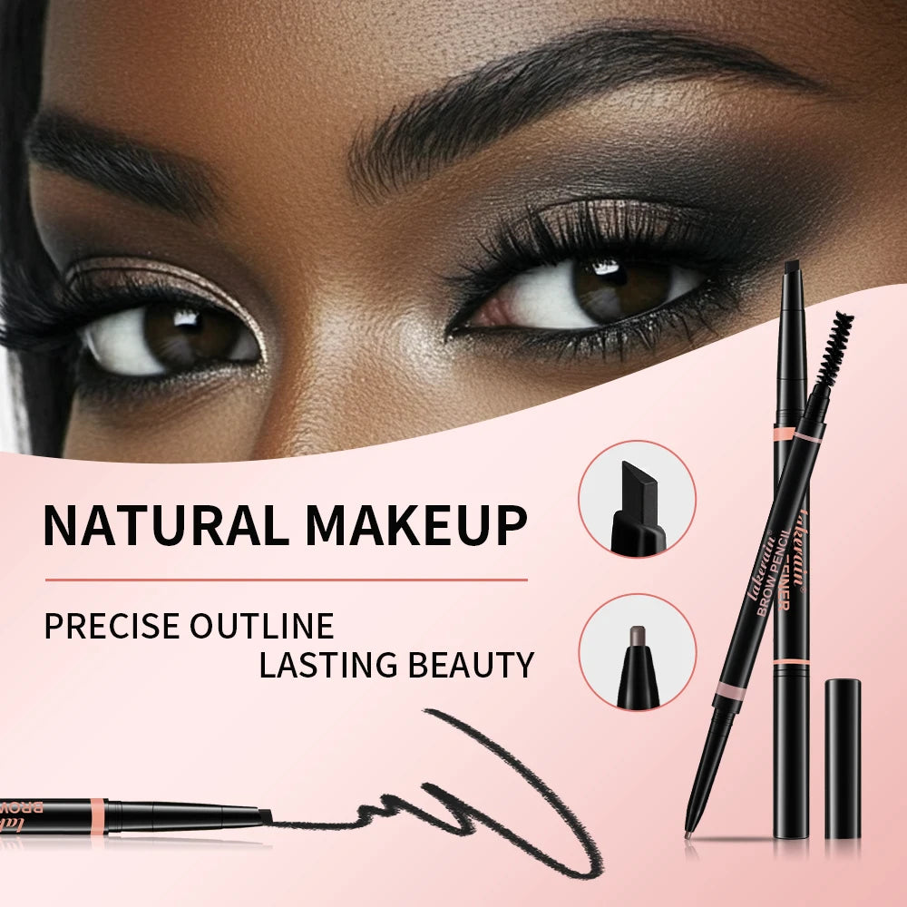 Double Ended Eyebrow Set With Brow Pencil,Brow Powder,Gel,Pomade Natural Color Shape Long Lasting Precise Outline Eye Brow Makeu Oasis Select