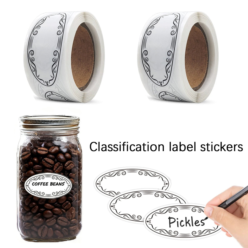 150/300pcs Classification Label Stickers, Coffee, Homemade Canned Food, Food Safety Date Catalog, Size 1*2.25 In, Kitchen, DIY Oasis Select