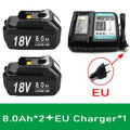 For Makita 18V 6Ah8Ah12Ah Battery Rechargeable Battery 18650 Lithium-ion Cell Suitable For Makita Power Tool Oasis Select 8Ah 2pcs 1charge