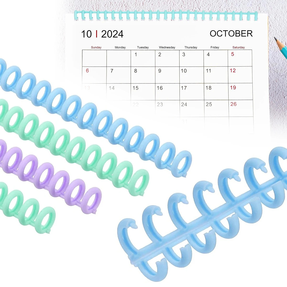 5 PCS Plastic Comb Binding Spine 30 Ring Colorful Book Binder Office School Stationery Supplies Report Document Binding Comb Oasis Select