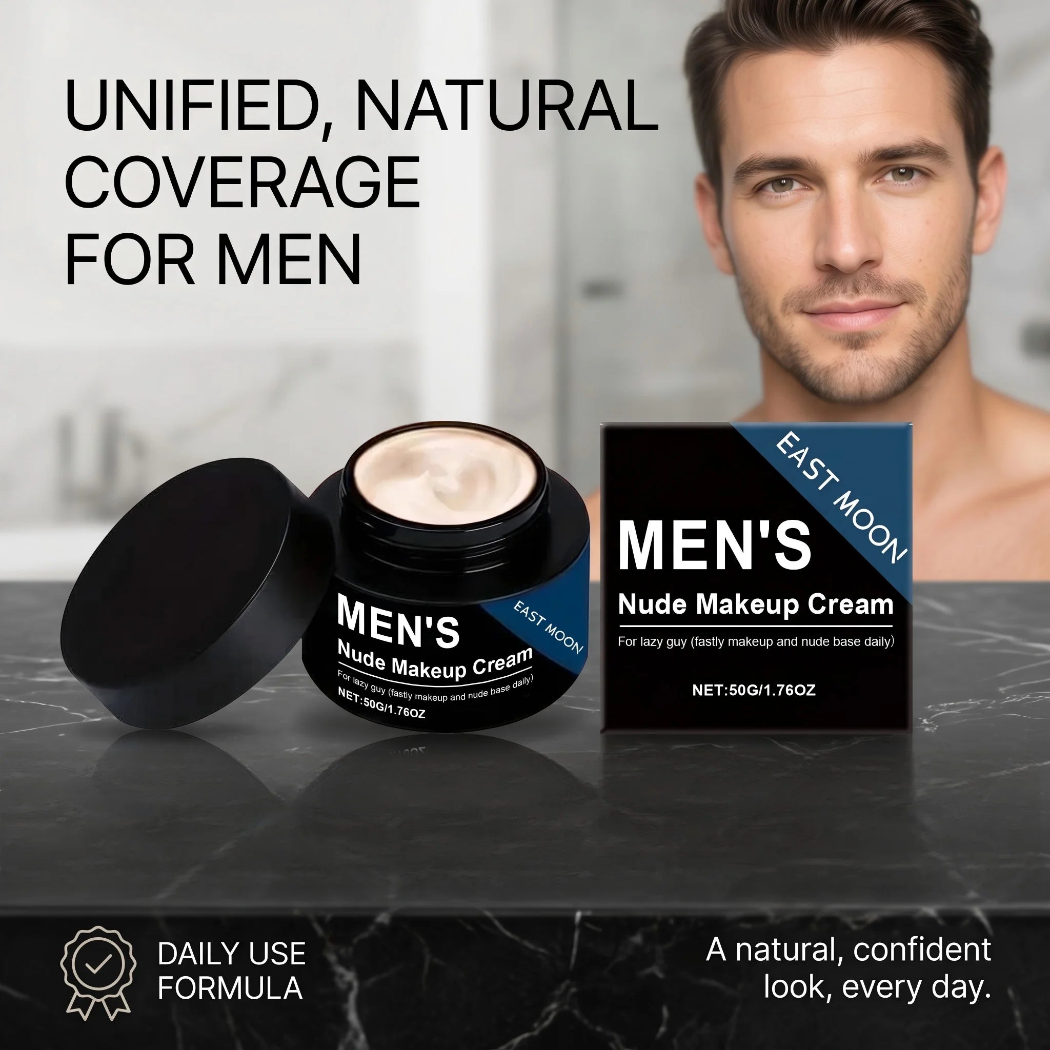 Men's Nude Makeup Cream Brightening Bb Cream for Men Oil Control Concealer Foundation for Natural No-Makeup Look Lazy Makeup Oasis Select
