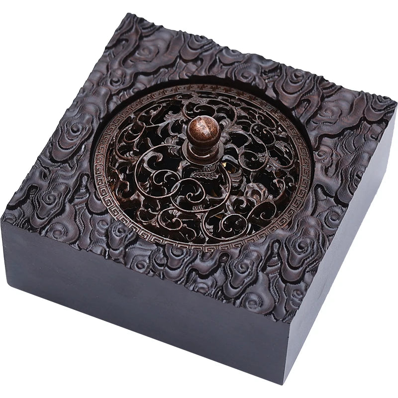 Retro Ebony Wood Incense Burner Indoor Solid Wood Aromatherapy Natural Original Wood Creative Incense Burner Oasis Select