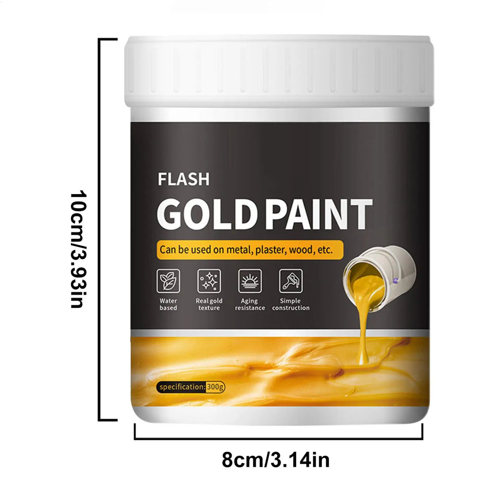 Liquid Gilding Gold Paint 300g Gold Foil Non-Fading Goldleaf Paint Metal Plaster and Wood Painting Easy to Apply Art Supplies Oasis Select
