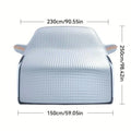 Car Snow Cover Lengthened Sun-Proof Snow Cover Dustproof Frost Guard with Reflective Strip for All Seasons Multifunction Cover Oasis Select Silver