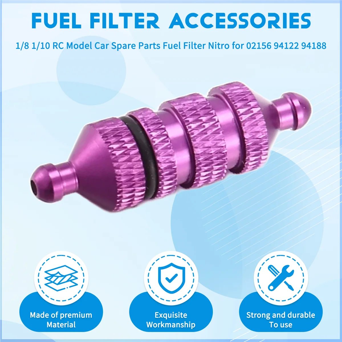 1/8 1/10 RC Model Car Spare Parts Fuel Filter Nitro for 02156 94122 94188, Oasis Select