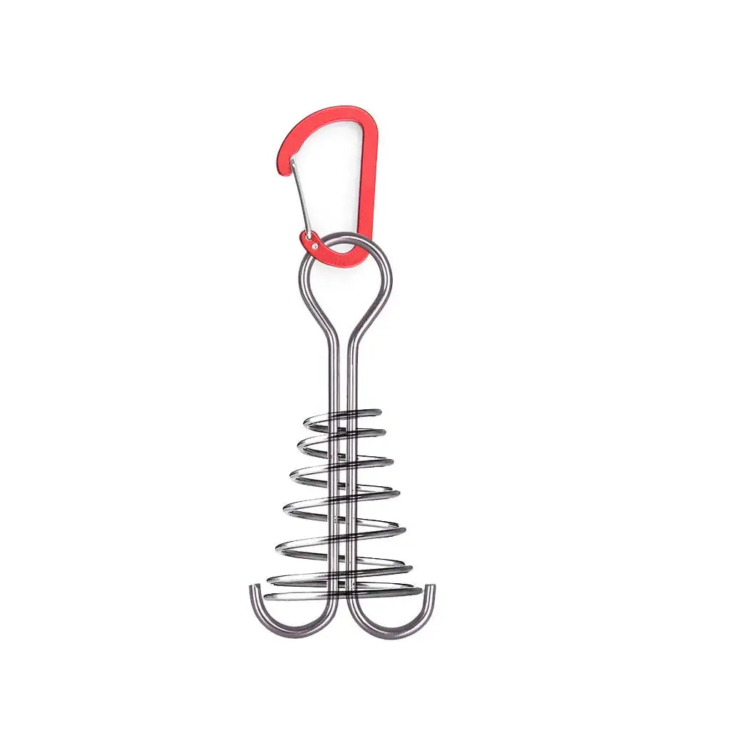 2/4Pcs Camping Tent Fishbone Anchor Peg Aluminum Alloy Spring Hook Tent Wind Rope Fixed Nail for Tarp Awning Canopy Accessories Oasis Select