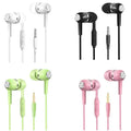 Wired Stereo Headset with Mic volume control Music Earphones Headphones Sport Earbuds with Bass Phone Earphones 3.5mm Oasis Select Blend 4pcs 1.2m