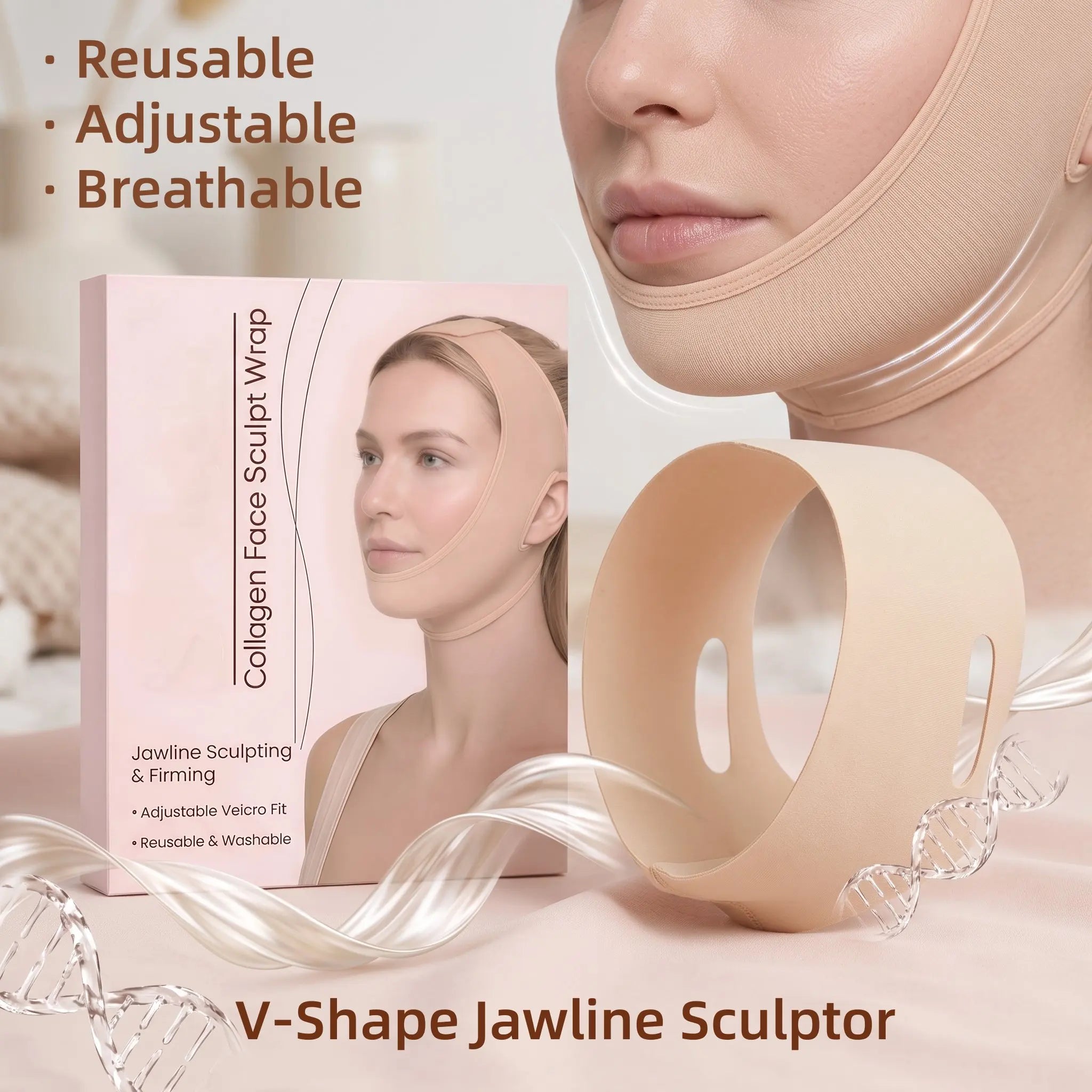 V-Shape Face Slimming Strap | Adjustable Jawline Sculptor
