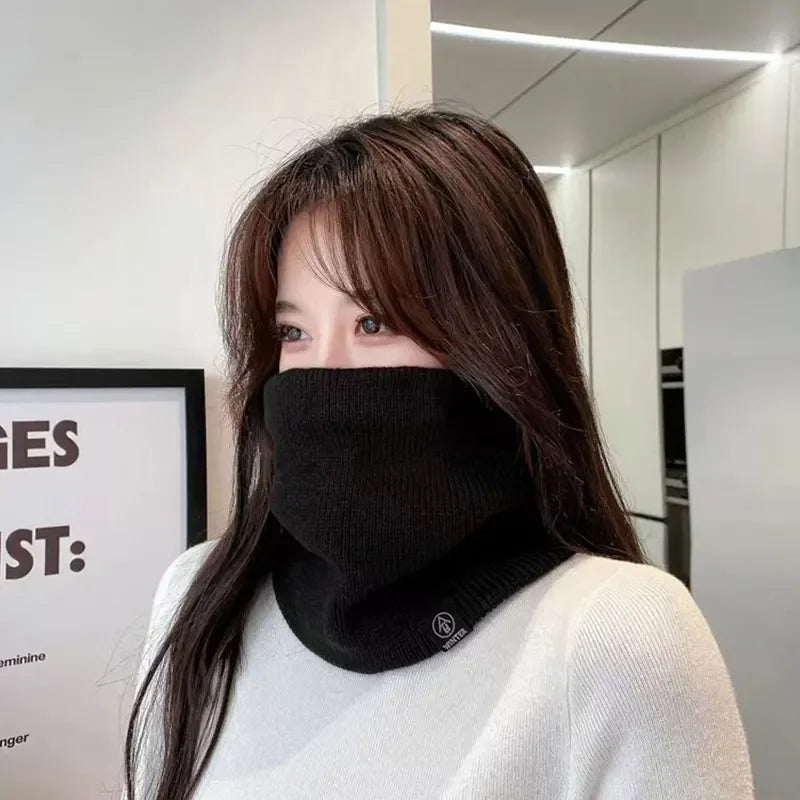 Knitted Solid Color Scarves Warm Thickened Neck Scarfs Ski Face Mask Tube Circle Scarf for Skiing Hiking C ycling Neck Warmer Oasis Select