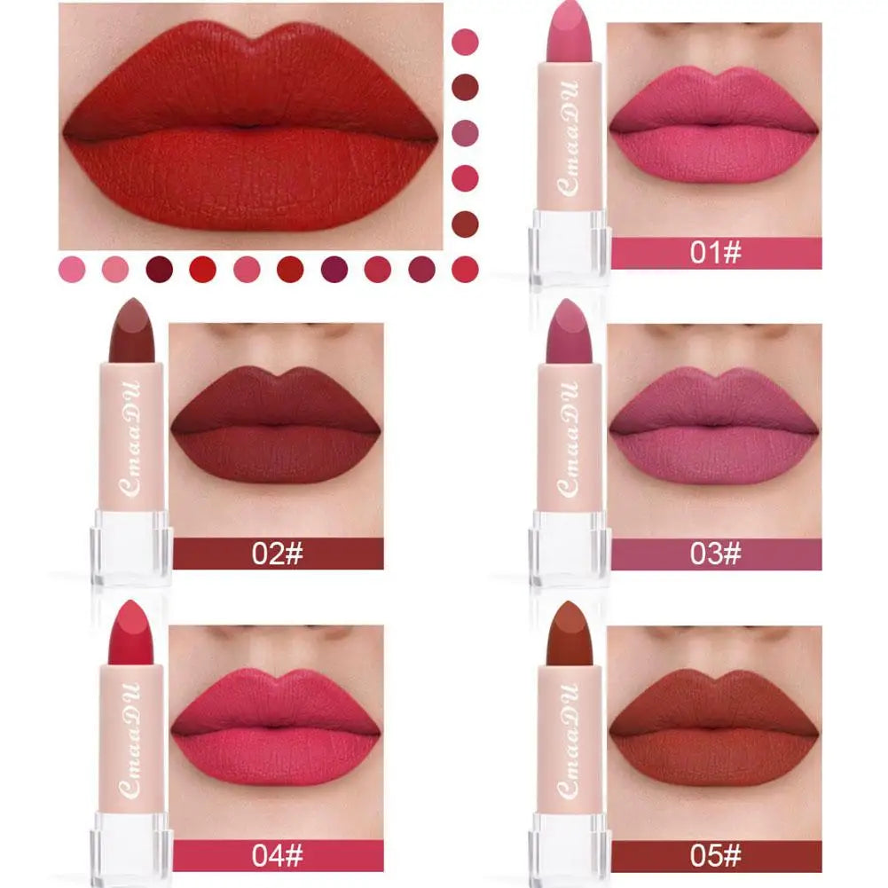 CmaaDu 15 Colour Moisturizing Matte Velvet Lipstick Easy To Color Waterproof Long Lasting Nude Lipstick Lipgloss Makeup Cosmetic Oasis Select