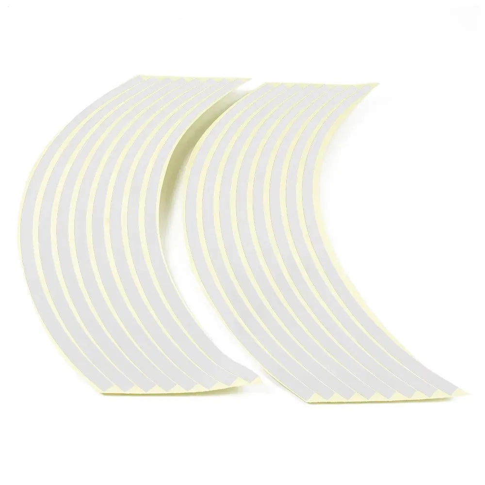 1/2/3set Motorcycle Wheel Tire Stickers Strips Reflective Rim Tape Strip Motorcycle Car Wheel Tire Sticker Motorbike Auto Decals Oasis Select 1set-White