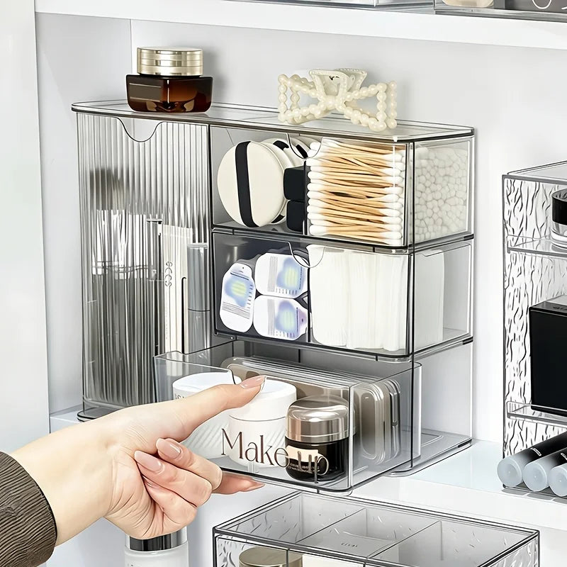 Clear Acrylic Makeup Organizer Storage Box With Drawers For Bathroom Vanity Countertop Desk Cosmetic Display Produce Clothes Oasis Select