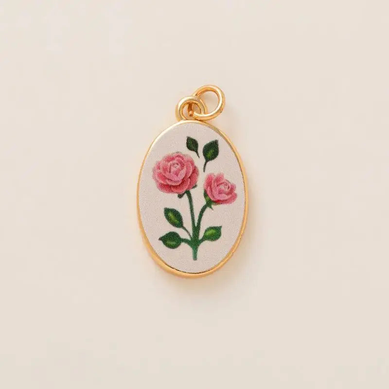 Simple And Versatile Color Blocking Butterfly Love Flower Diy Pendant Accessories Gold-Plated Color Preservation Oasis Select A26