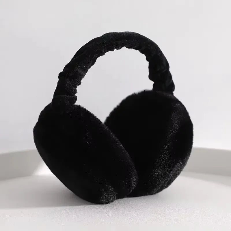 1-4PCS Korean Version Foldable Portable Ear Cup For Warmth, Plush Earplugs For Men And Women For Warmth In Autumn And Winter Oasis Select Black