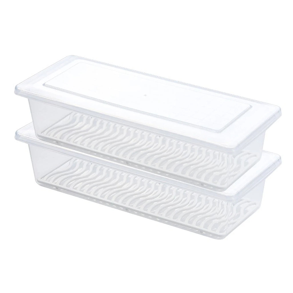 2pc Sealed Drainable Fresh Food Fridge Organiser with Lid for Meat & Vegetables Oasis Select
