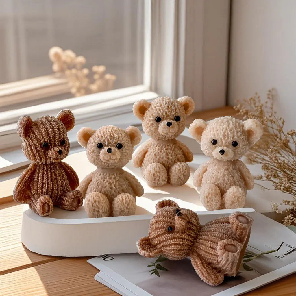 DIY Mini Bears Silicone Mold Aroma Candle Resin Ornament Mould Handmade Candy Chocolate Making Baking Molds Oasis Select