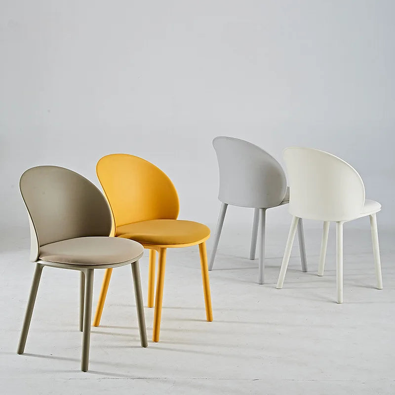 Plastic Designer Dining Chair Home Simple Backrest Stool Internet celebrity Dopamine Color Makeup Desk Dining Table and Chair Oasis Select