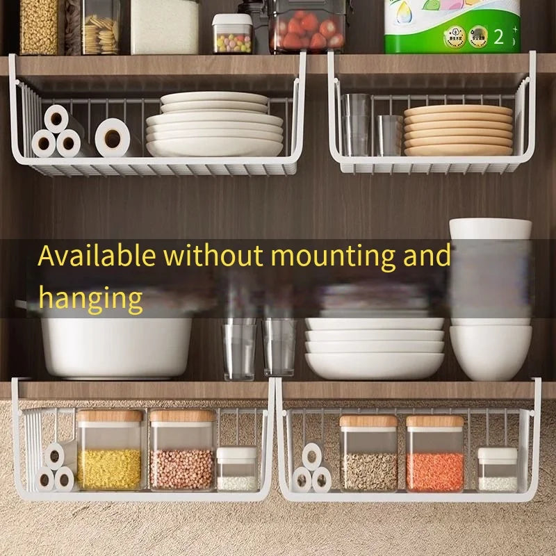 Kitchen storage racks dormitory storage tools hanging layered seasoning baskets bottom hangers of hanging cabinets Oasis Select