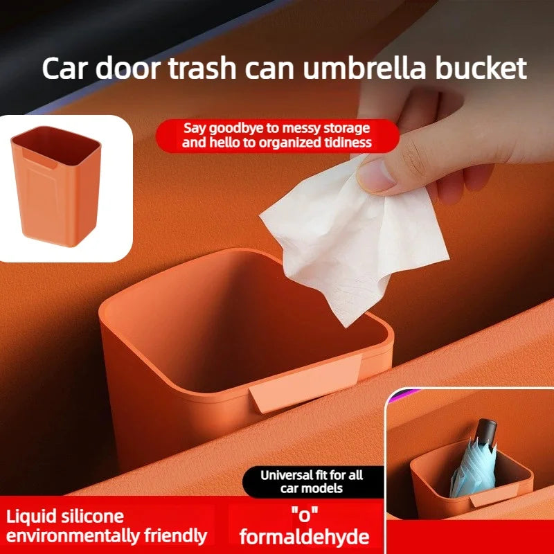Car Door Storage Box Trash Can Multifunctional Silicone With Garbage Bags Door Bucket Umbrella Organizer For Car Accessories Oasis Select