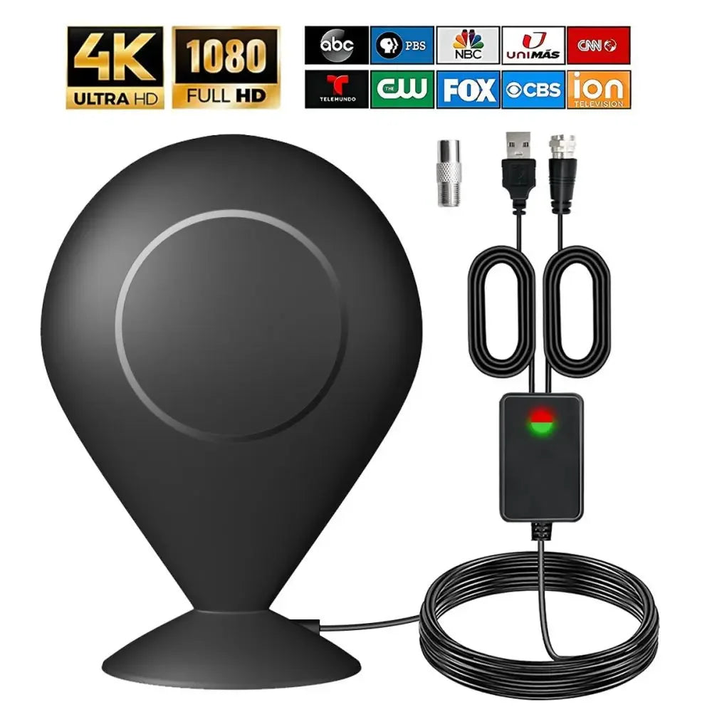 2026 New Digital TV Antenna Booster Signal Amplifier for 50-80 Miles in Europe and America, 4K HD Antenna Oasis Select