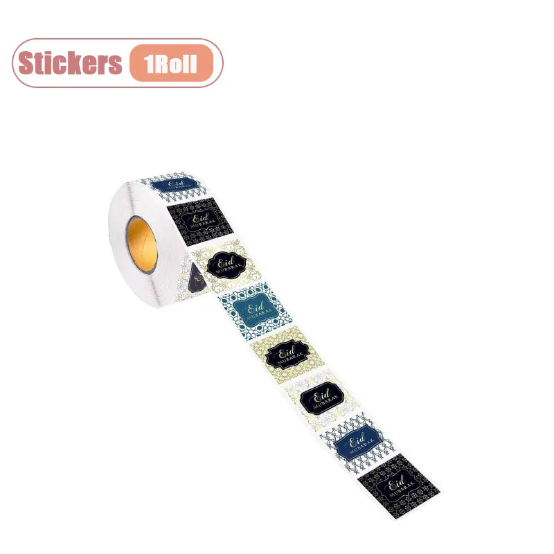 500PCS Eid Mubarak Stickers – Ramadan Self-Adhesive Labels