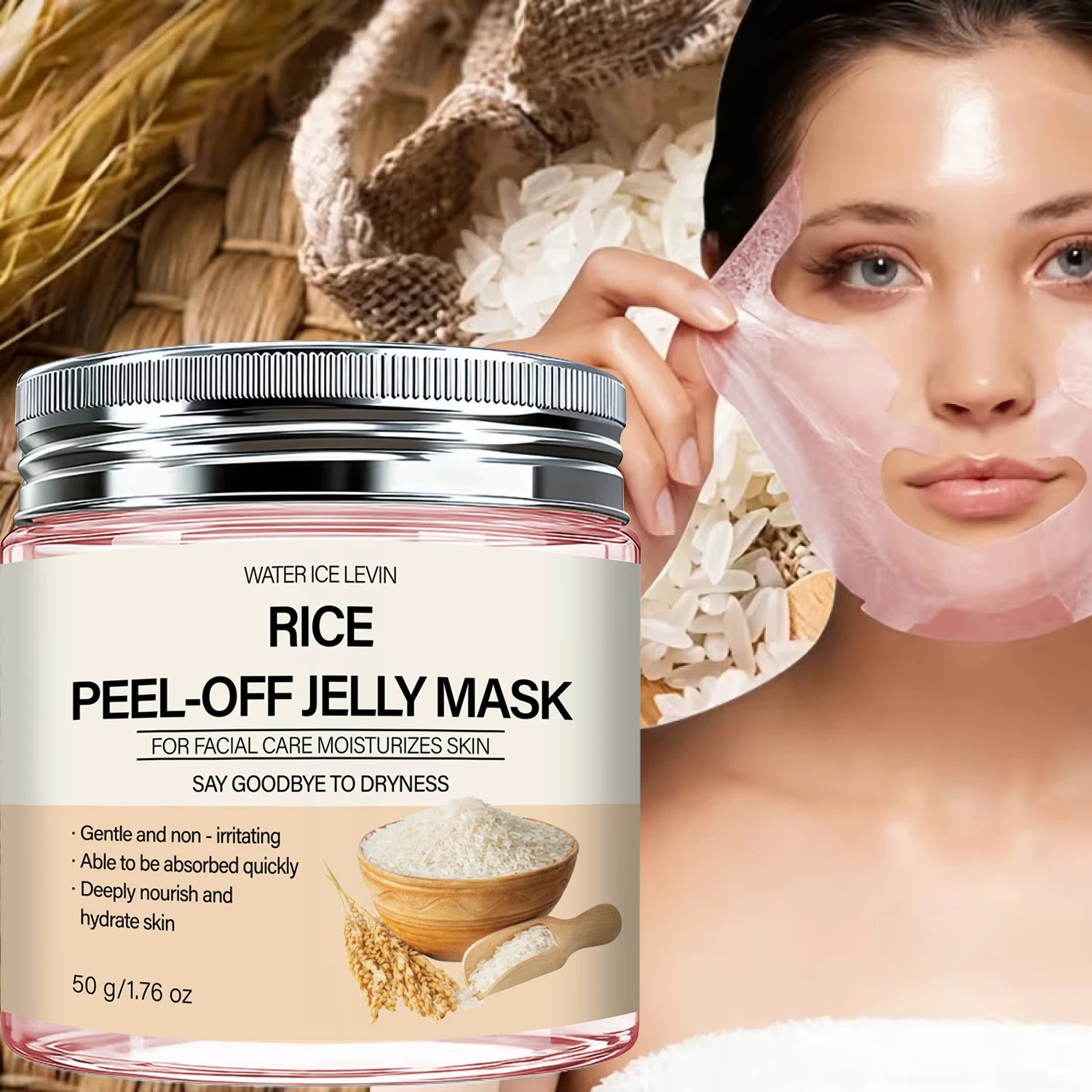 Rice Peel-Off Jelly Mask – Collagen & Hyaluronic Acid Firming Peel-Off Face Mask Oasis Select