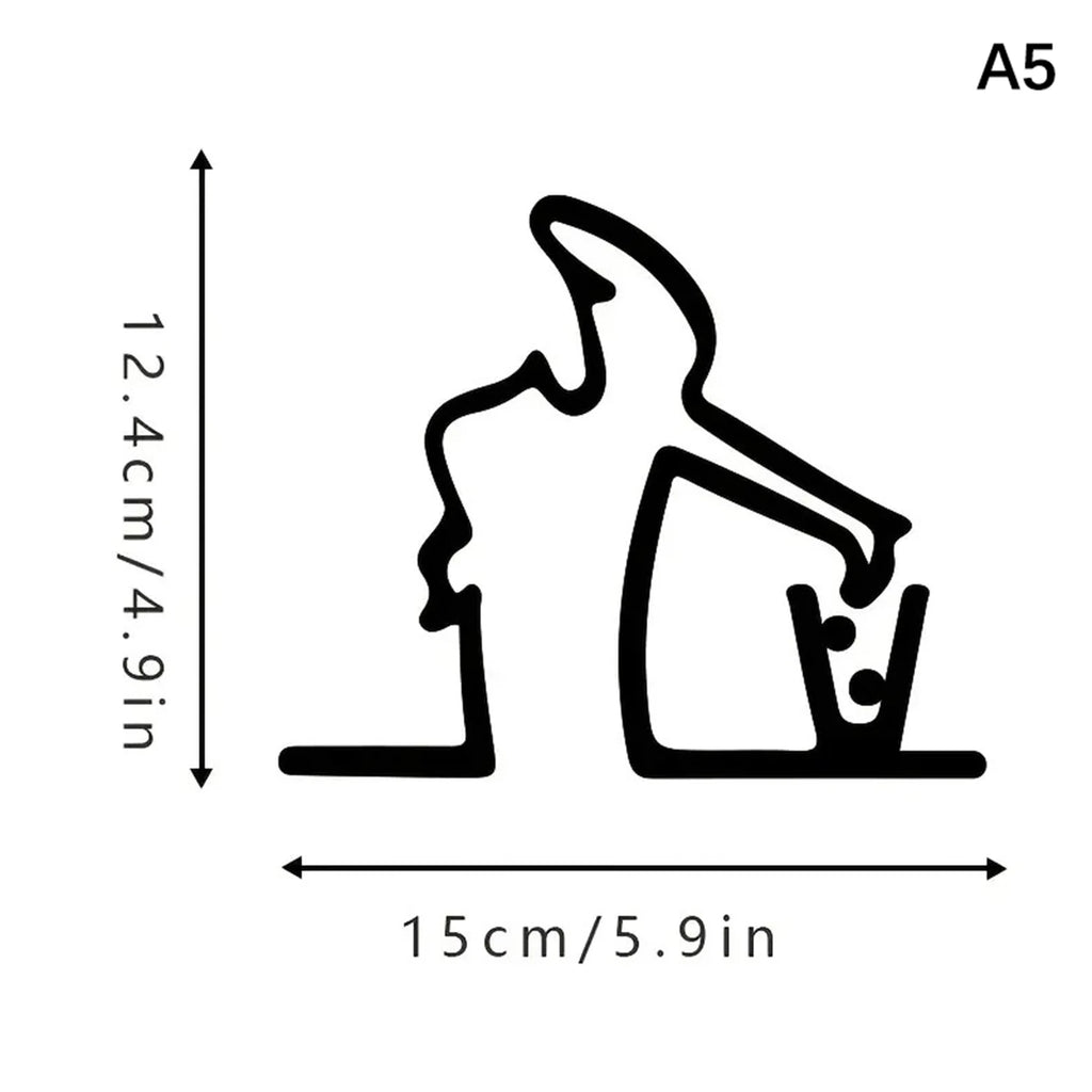 La Linea-Minimalist Line Art Wall Sticker, Waterproof Decal, Home and Car Decoration, Suitable for Walls Doors Glass and Cars Oasis Select A5
