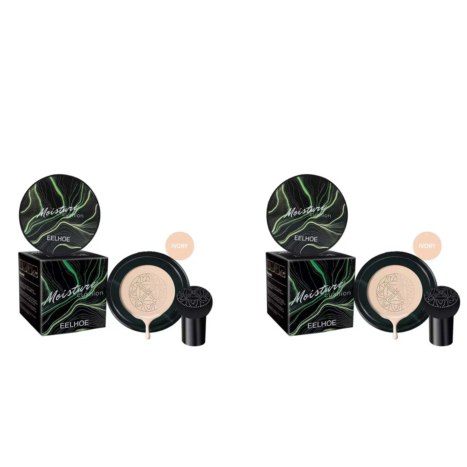 Mushroom Head Air Cushion BB Cream Magic Foundation Face Concealer Moisturizing Waterproof Brightening Makeup Base Cosmetics Oasis Select 2Pcs Ivory