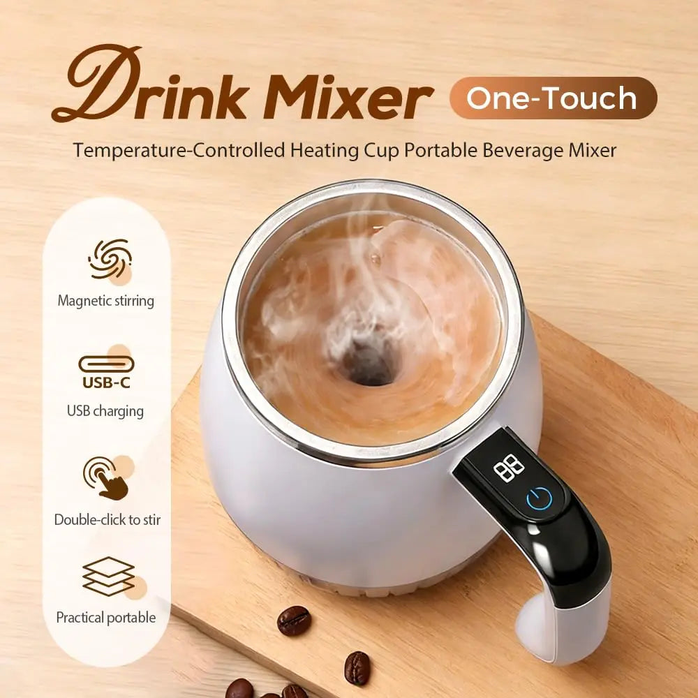 Intelligent temperature-sensitive coffee cupmagnetic automatic stirring cupelectric portable milkshakecupshakercupcharging model Oasis Select