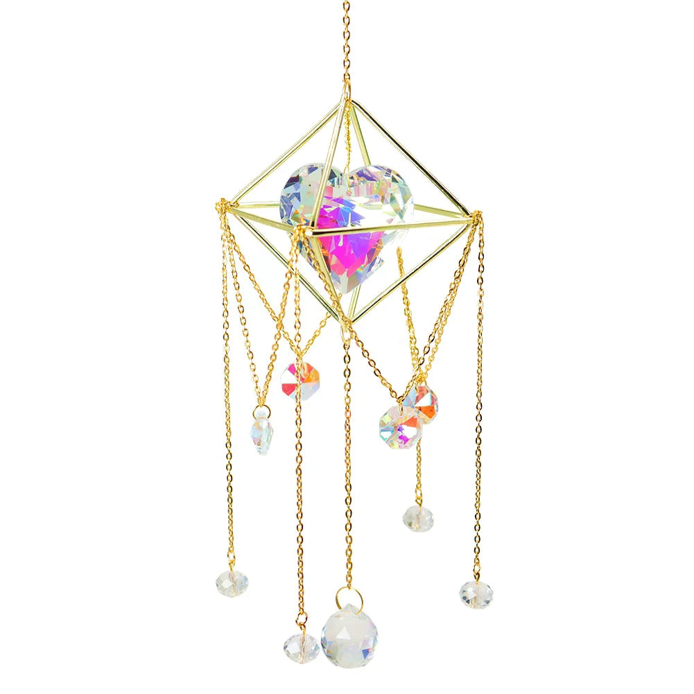 Crystal Suncatcher Wind Chime – Rainbow Prism Pendant Decor Crystal Suncatcher Pendant Oasis Select