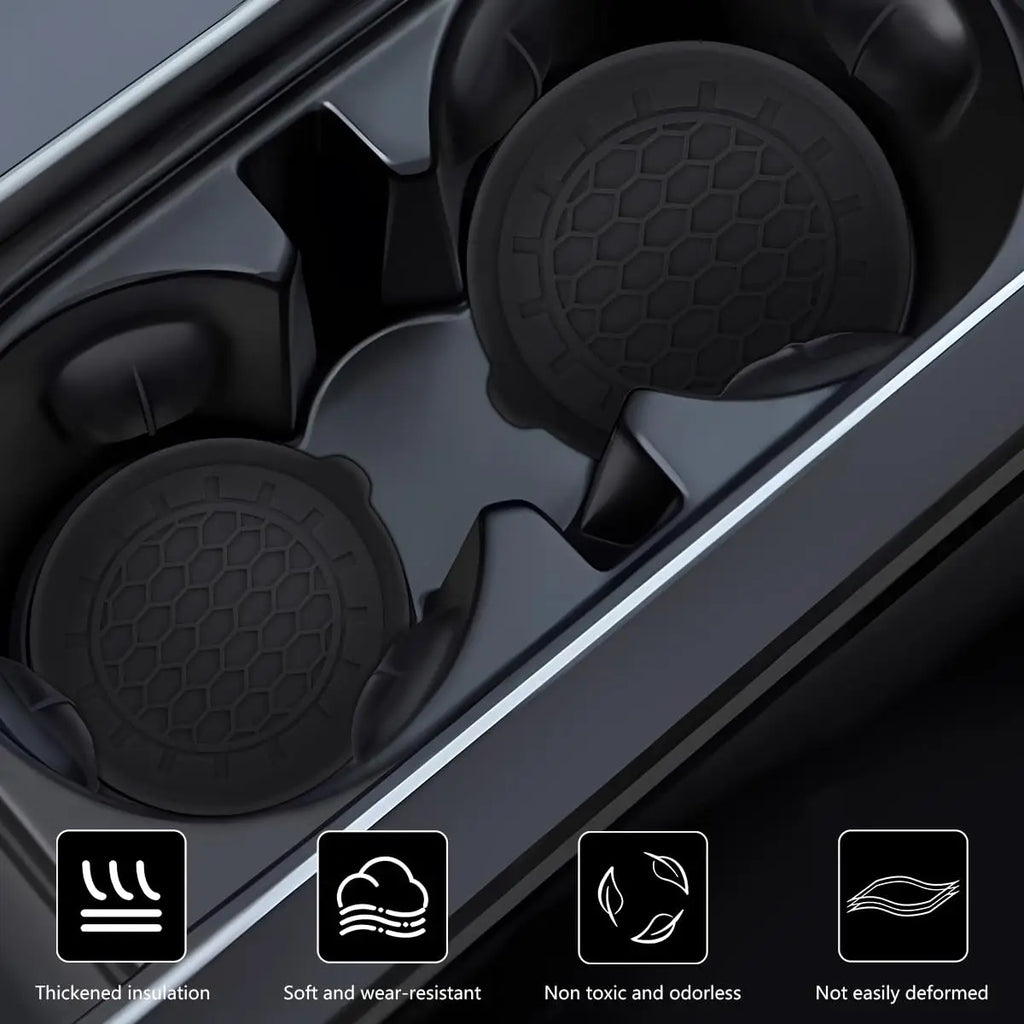Silicone Car Cup Holder Insert Coasters – Anti-Slip 1/2/4 Pack