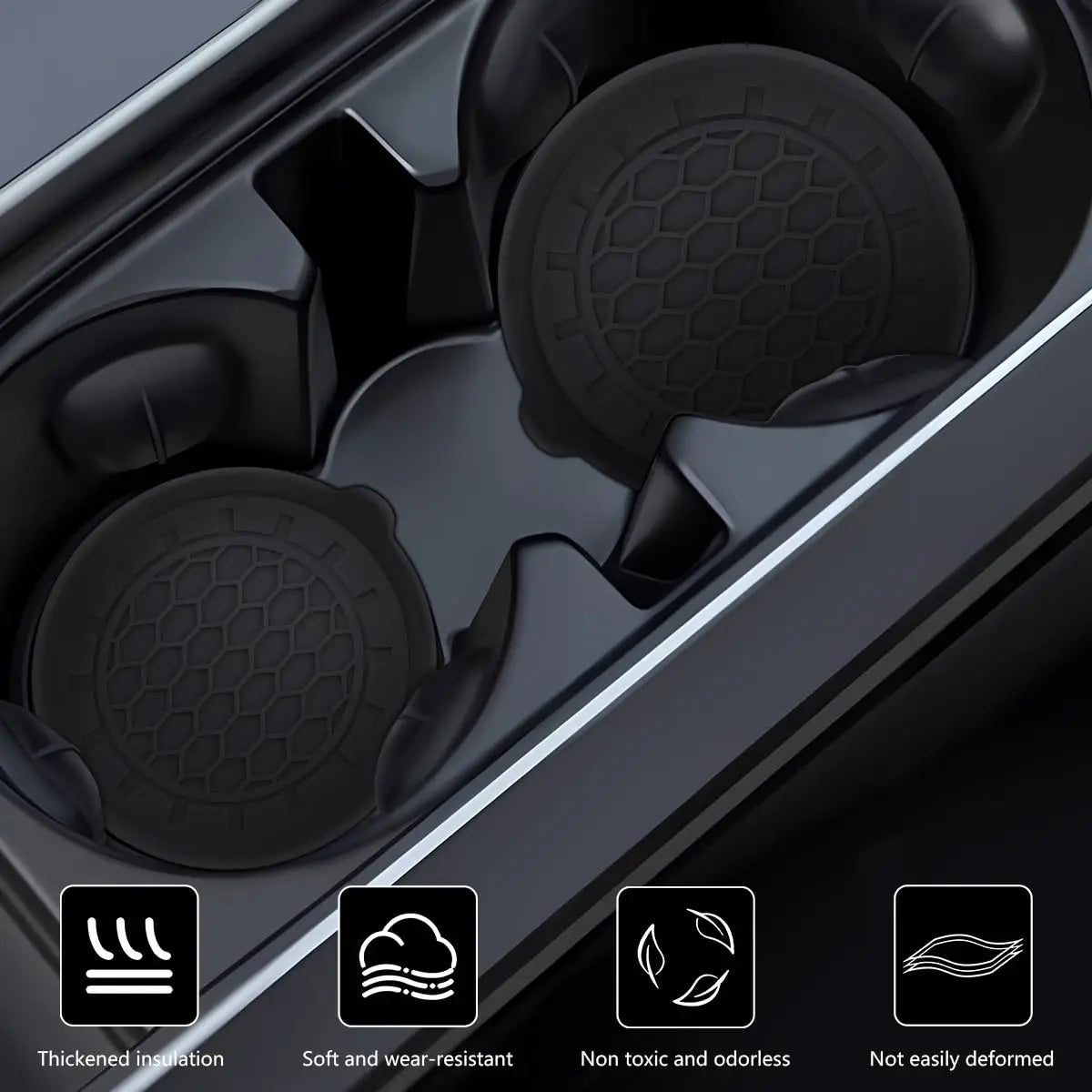 Silicone Car Cup Holder Insert Coasters – Anti-Slip 1/2/4 Pack