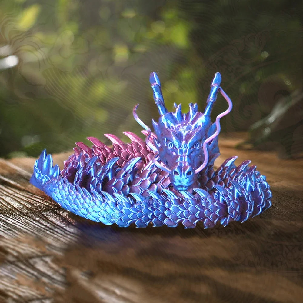 3D Printing Chinese Dragon Landscaping Ornaments Handicrafts Joints Movable Creative Figure Decoration Children's Gift Toys Oasis Select 2 45cm