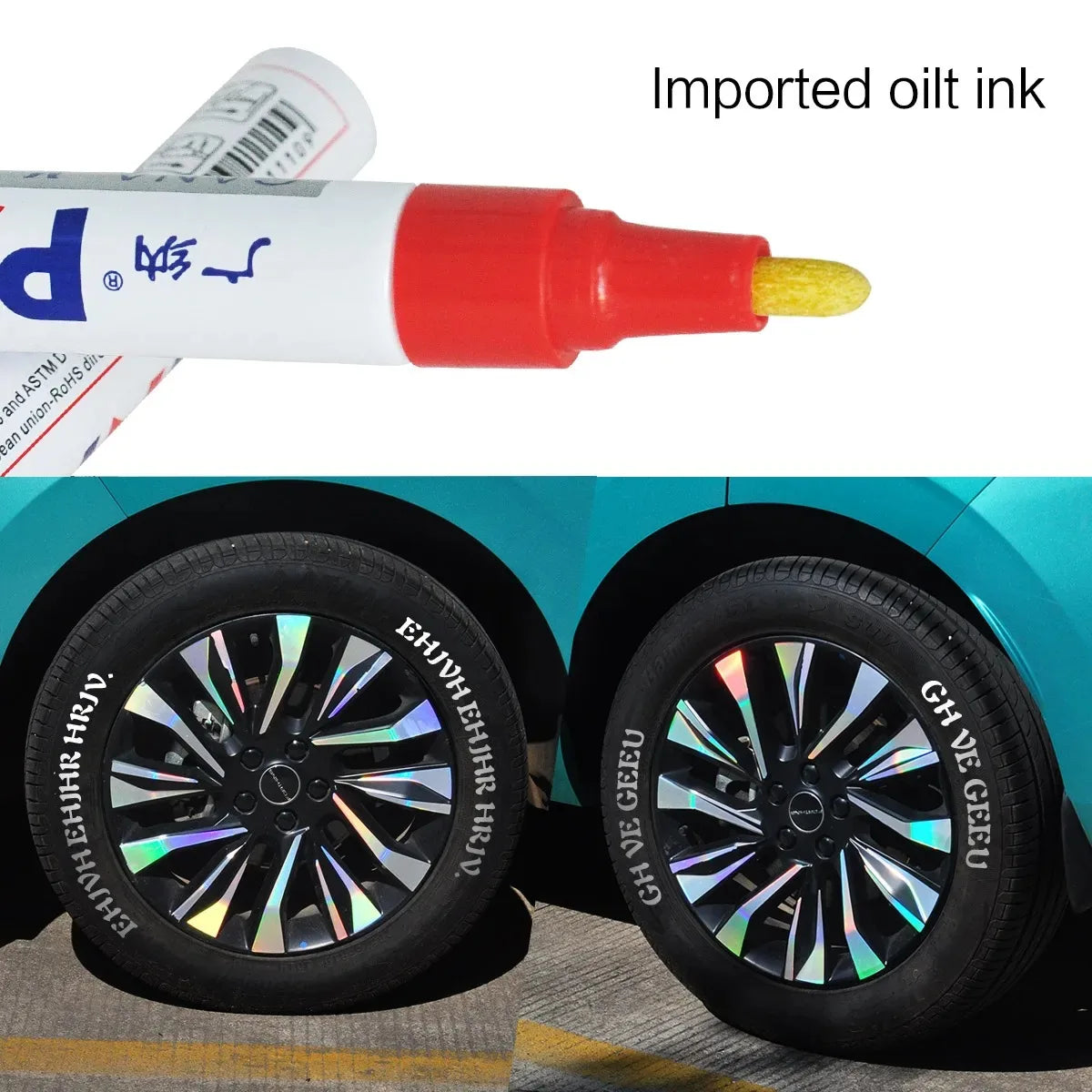 White Waterproof Cars Wheel Tire Oily Mark Pen Auto Rubber Tyre Paint Pen Cd Metal Permanent Paint Marker Graffiti Touch Up Oasis Select