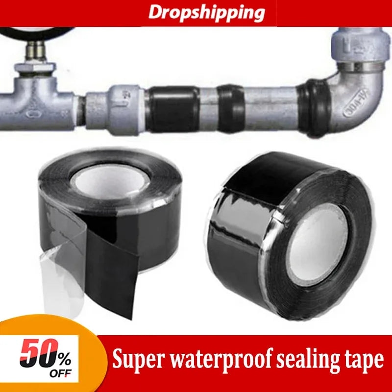 1/3pcs Super Strong Fiber Waterproof Tape Stop Leaks Seal Repair Tape Performance Self Fix Tape Adhesive Sealing Tape 1.5m New Oasis Select