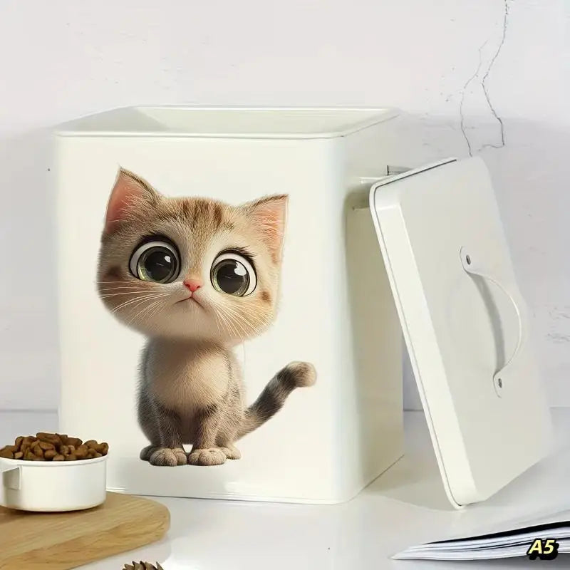 Waterproof Cat & Dog Food Container Sticker PVC Decal