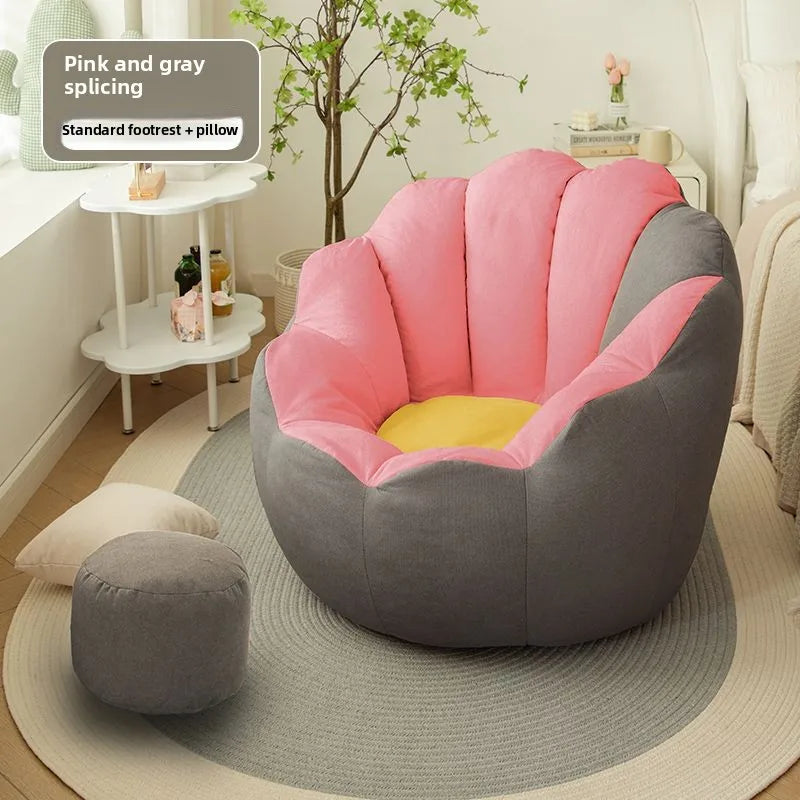 Lazy sofa rental living room small sofa single recliner tatami parcel flower sofa Oasis Select Pink ash JT 60cm