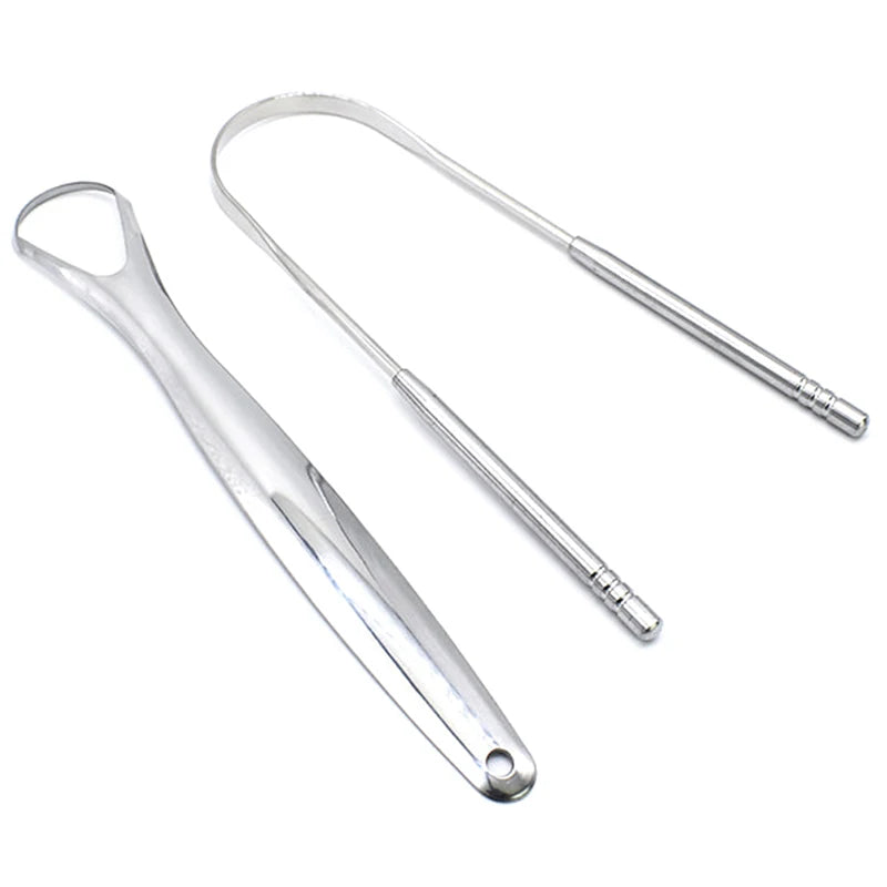 1/2Pcs Tongue Scraper Stainless Steel Tongue Cleaner Oral Care Hygiene Scraper Dental Oral Care Hygiene Health Care Tool Oasis Select