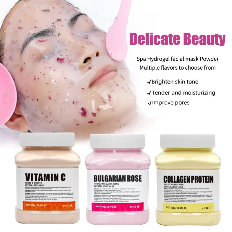 Jelly Face Mask Powder Hyaluronic Acid Vitamin C Rose Collagen Diy Plant Masks Powder Moisturizing Nourishing Mask ﻿ Oasis Select
