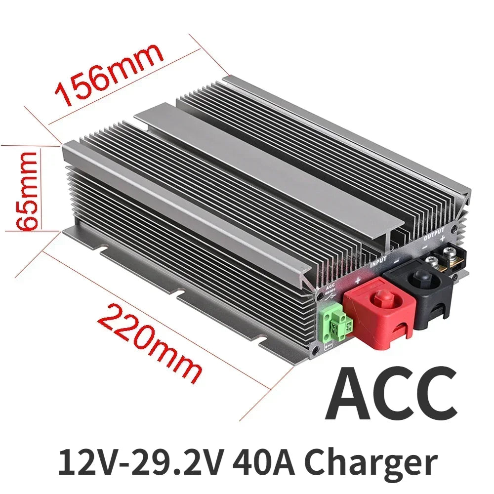 Battery Charger 12V to 24V Step Up Converter 3A-100A For 28V Lead Acid Battery and 29.2V LiFePO4 Auxiliary Battery Oasis Select 12V-29.2V 40ACharger
