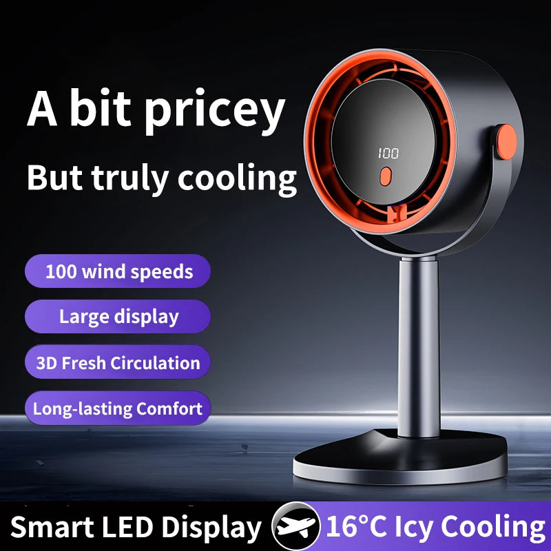 Bladeless Electric Fan Portable Outdoor Camping Fan with Timer Function Office Dormitory Desktop Fan Rechargeable Turbo Mini Fan Oasis Select