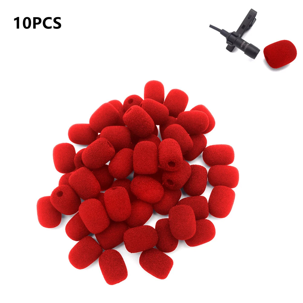 10pcs 6mm Mini Headset Microphone Cover Sponge Foam Windscreen Replacement Lavalier Gooseneck Conference Mic Cover Oasis Select red